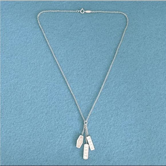 Tiffany 1837 Elements 3-bar Dangle Pendant Necklace Retired HTF - Picture 5 of 8